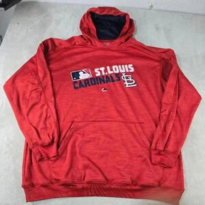 Majestic St Louis Cardinals Hoodie Sweater Red Sz 2XLT